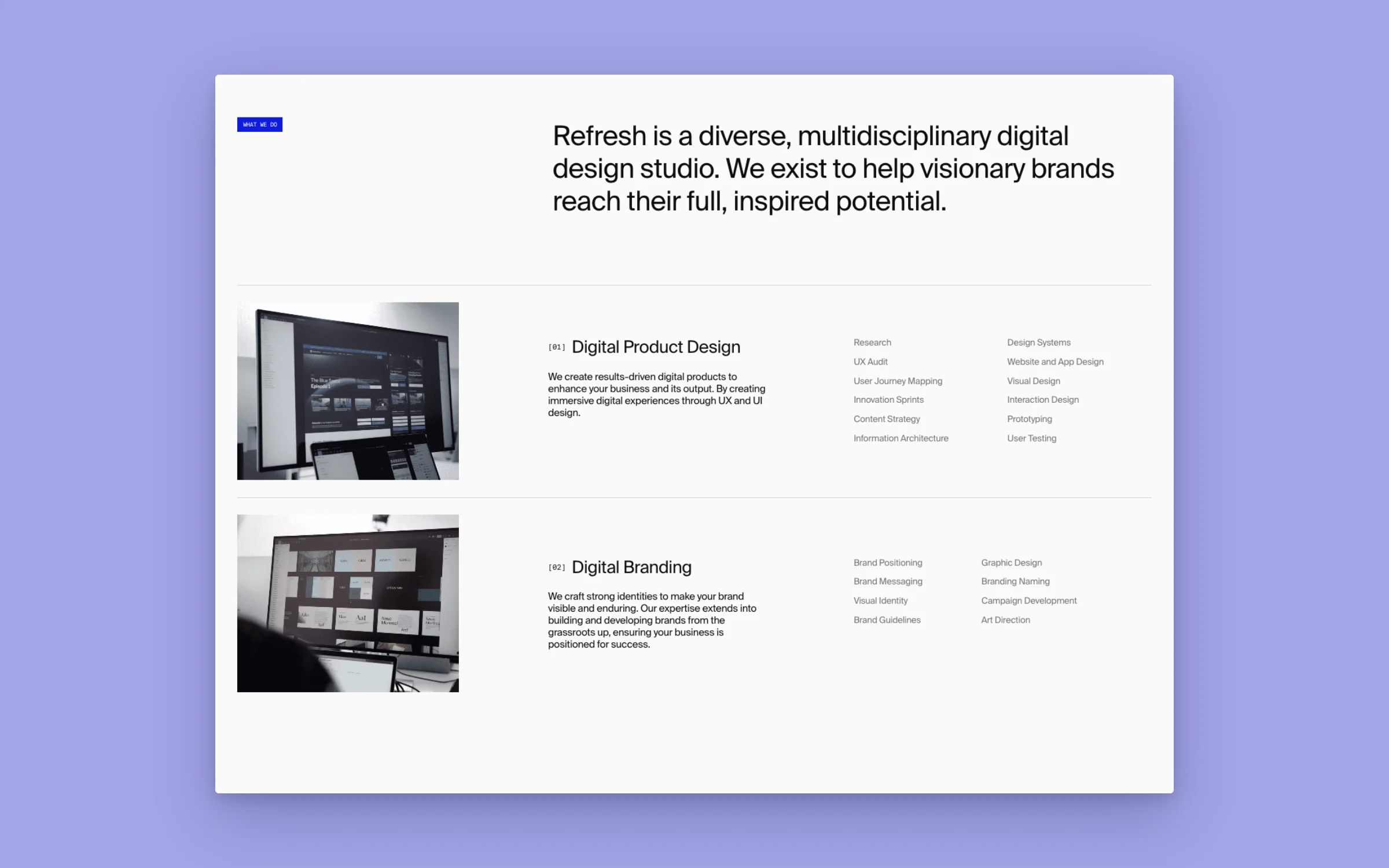 What they do: digital product design and digital branding